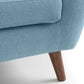 Sofa - Monza 3 Seater Sofa - Grey Velvet & Blue