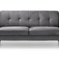 Sofa - Monza 3 Seater Sofa - Grey Velvet & Blue