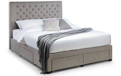 Bed - Fabric Bed-Wilton Deep Buttoned 4 Drawer Bed Grey