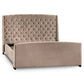 Beds Wood Bed - Chelsea Button Pressed King Size Bed