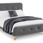 Bed - Fabric Bed - Astrid Curved Retro Fabric Bed