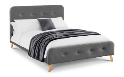 Bed - Fabric Bed - Astrid Curved Retro Fabric Bed