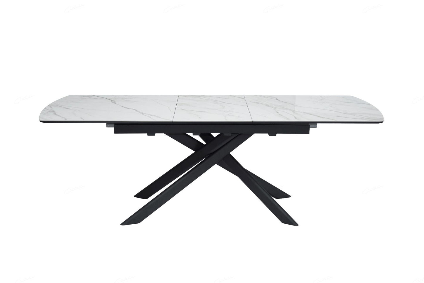 Dining Table Cosma Extending Dining Table - White &amp; Sunset Cloud Vein Ceramic