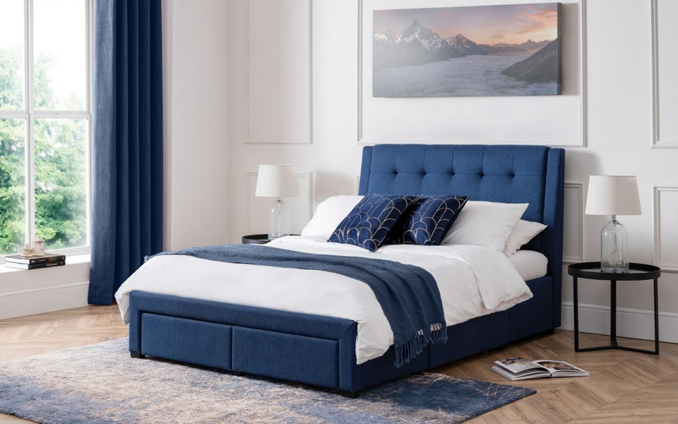 Bed - Fabric Bed - FULLERTON 4 DRAWER BED
