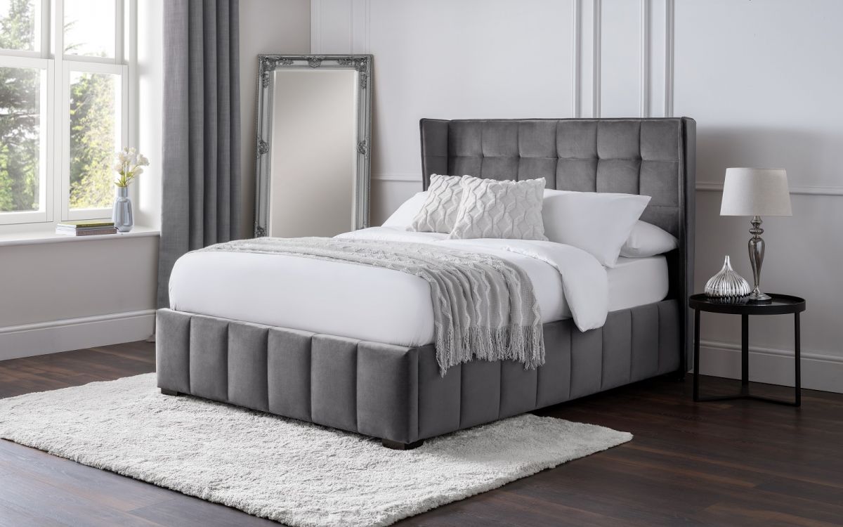 Bed - Fabric Bed Gatsby Bed - Light Grey