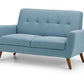 Sofa  - Monza 2 Seater Sofa - Grey Velvet & Blue