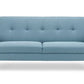 Sofa - Monza 3 Seater Sofa - Grey Velvet & Blue