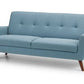 Sofa - Monza 3 Seater Sofa - Grey Velvet & Blue