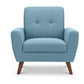 Chair - Monza Chair - Grey Velvet & Blue