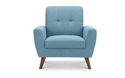 Chair - Monza Chair - Grey Velvet & Blue