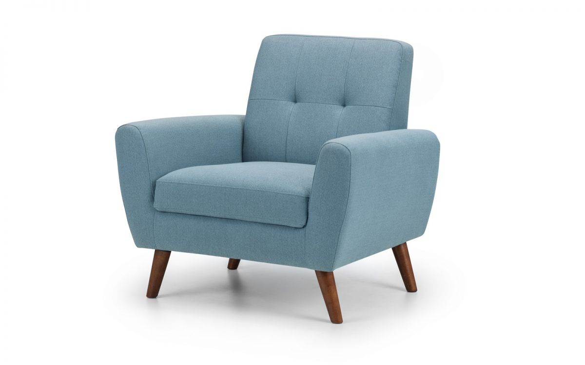 Chair - Monza Chair - Grey Velvet & Blue