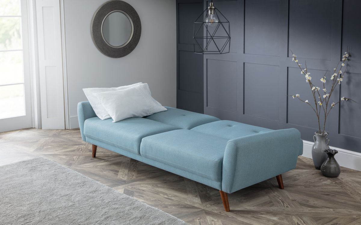 Sofabed - Monza Sofabed - Grey Velvet & Blue