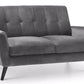 Sofa  - Monza 2 Seater Sofa - Grey Velvet & Blue