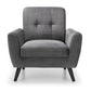 Chair - Monza Chair - Grey Velvet & Blue