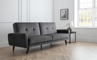 Sofabed - Monza Sofabed - Grey Velvet & Blue