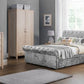 Bed - Fabric Bed - Verona-2-drawer-storage-bed-silver