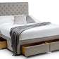 Bed - Fabric Bed-Wilton Deep Buttoned 4 Drawer Bed Grey