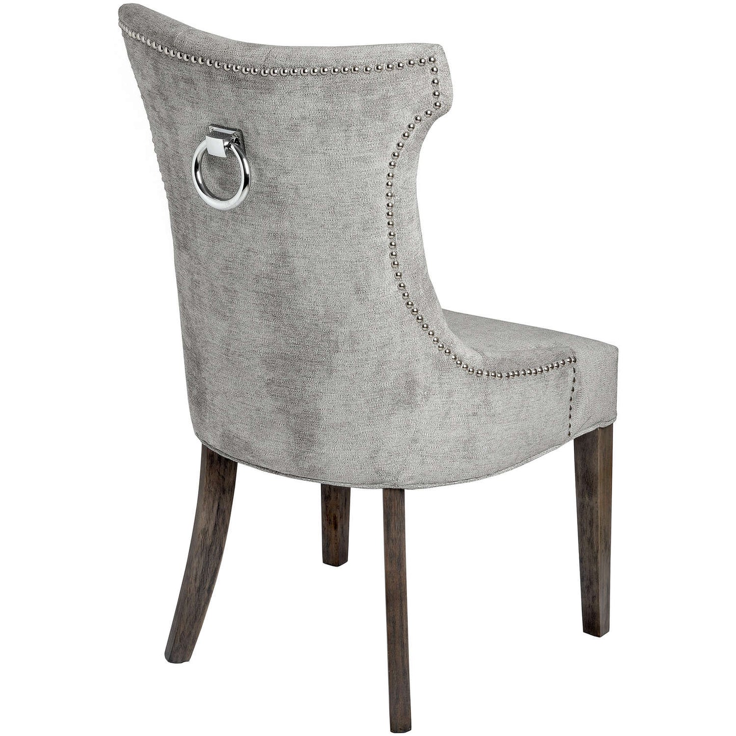 Dining Chair - Silver High Wing Ring Backed Dining Chair