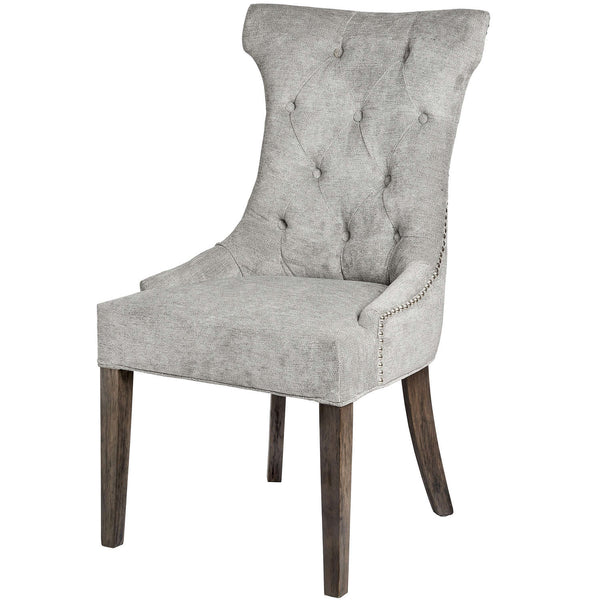 Dining Chair - Silver High Wing Ring Backed Dining Chair