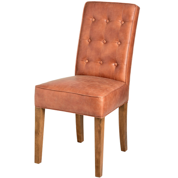 Dining Chair - Tan Faux Leather Dining Chair
