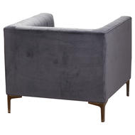 Arm Chair - Emperor Grey Velvet Arm Chair