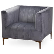 Arm Chair - Emperor Grey Velvet Arm Chair