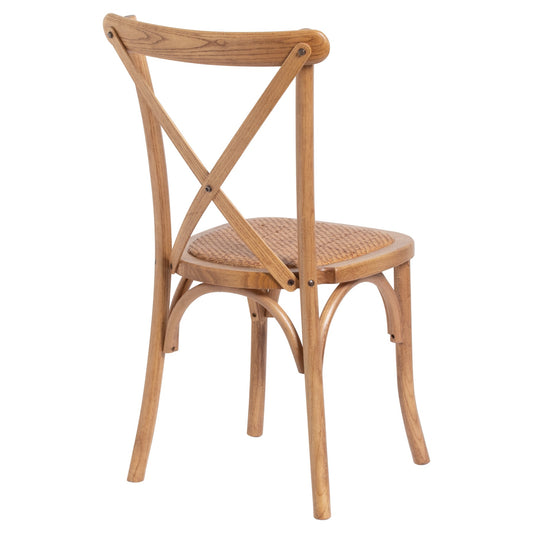 Dining Chair - Light Oak Cross Back Dining Chair