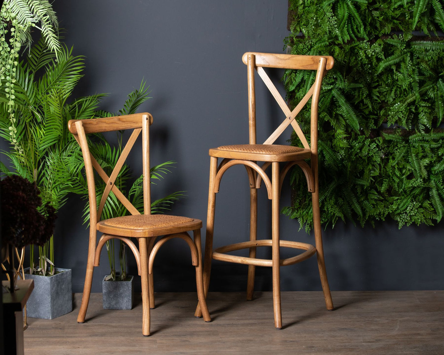 Dining Chair - Light Oak Cross Back Dining Chair