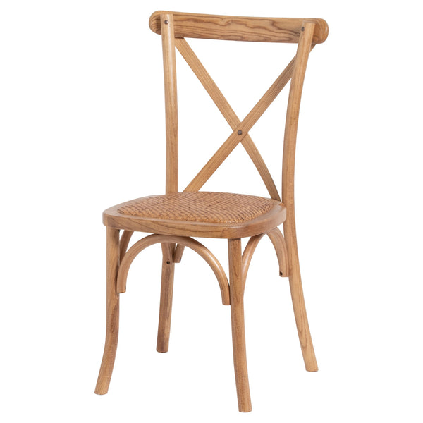 Dining Chair - Light Oak Cross Back Dining Chair