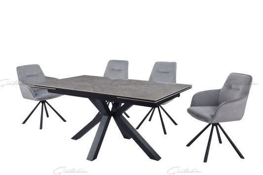 Dining Set-Amari Ext Table DTX-1850 & 4 x Amalfi Chairs CH-355