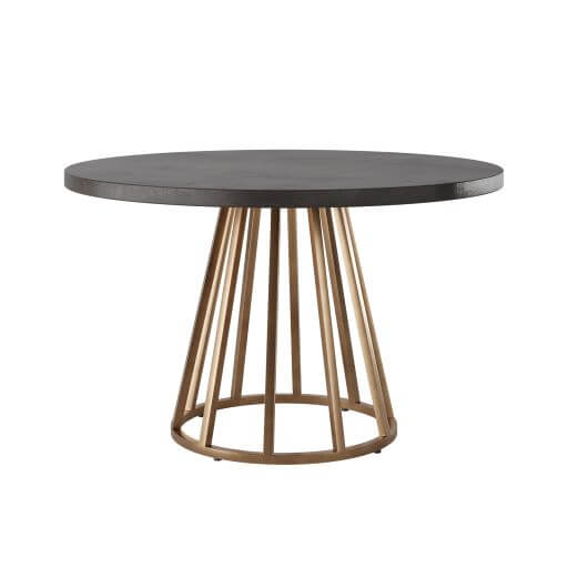 Dining Table - Bredon Dining Table Round dining table with grey faux dark concrete top