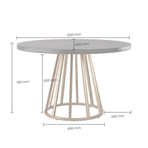 Dining Table - Bredon Dining Table Round dining table with grey faux dark concrete top