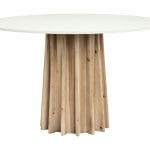 Dining Table - Hackwood Dining Table Hackwood round dining table with white concrete painted top